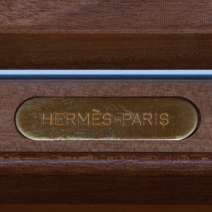 Hermès, large mail box, in rosewood and wooden marquetry and brass, signed, from the 1980's - Detail D3