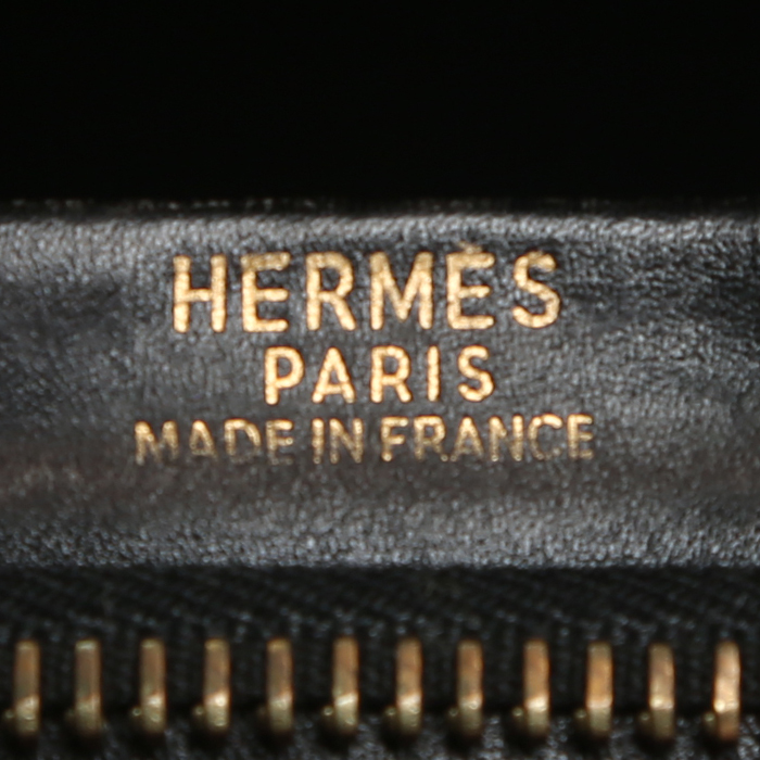 Borsa portadocumenti Hermès  Eiffel in pelle box nera - Detail D3