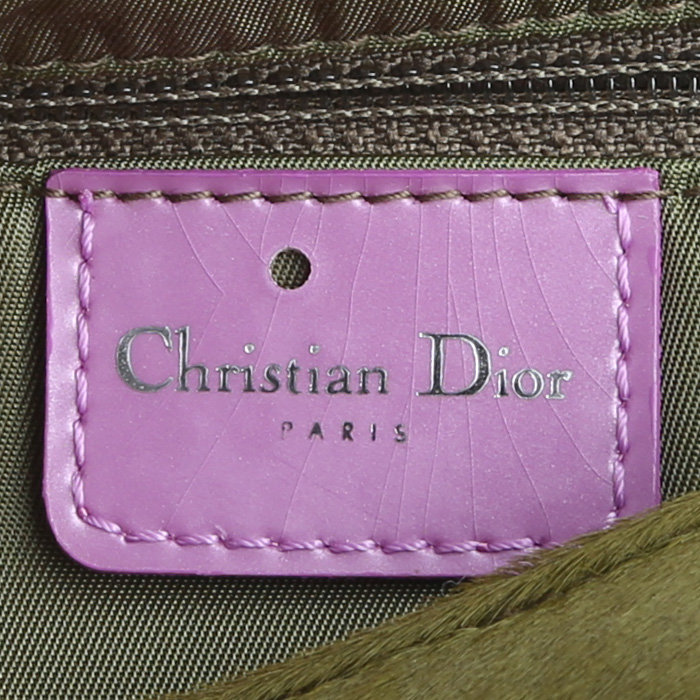Dior Malice handbag in green foal and green python - Detail D3