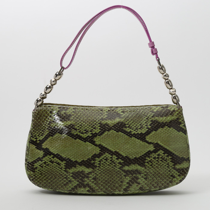 Dior Malice handbag in green foal and green python - Detail D7