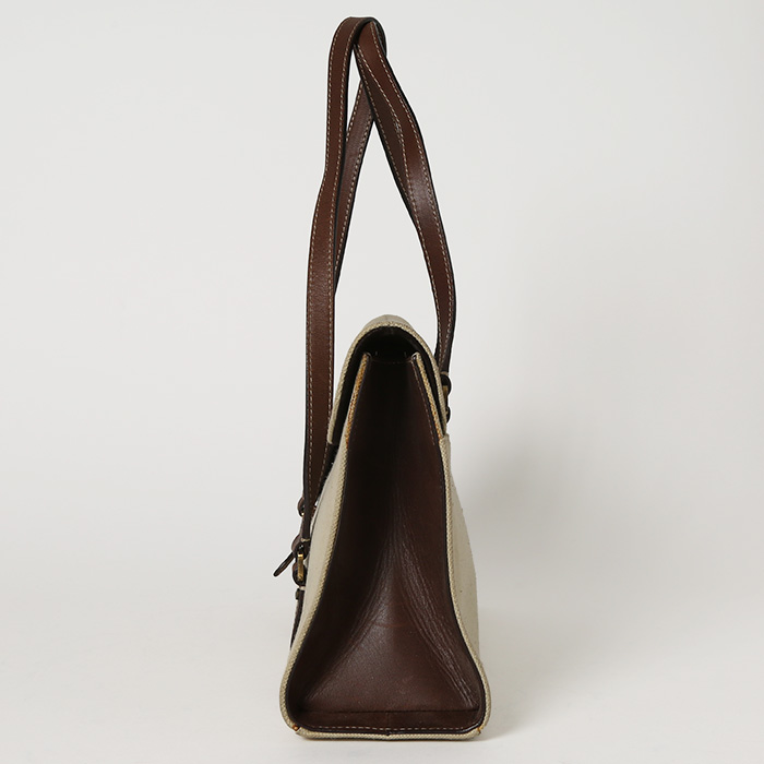 Dior  Vintage handbag  in beige canvas  and brown leather - Detail D6