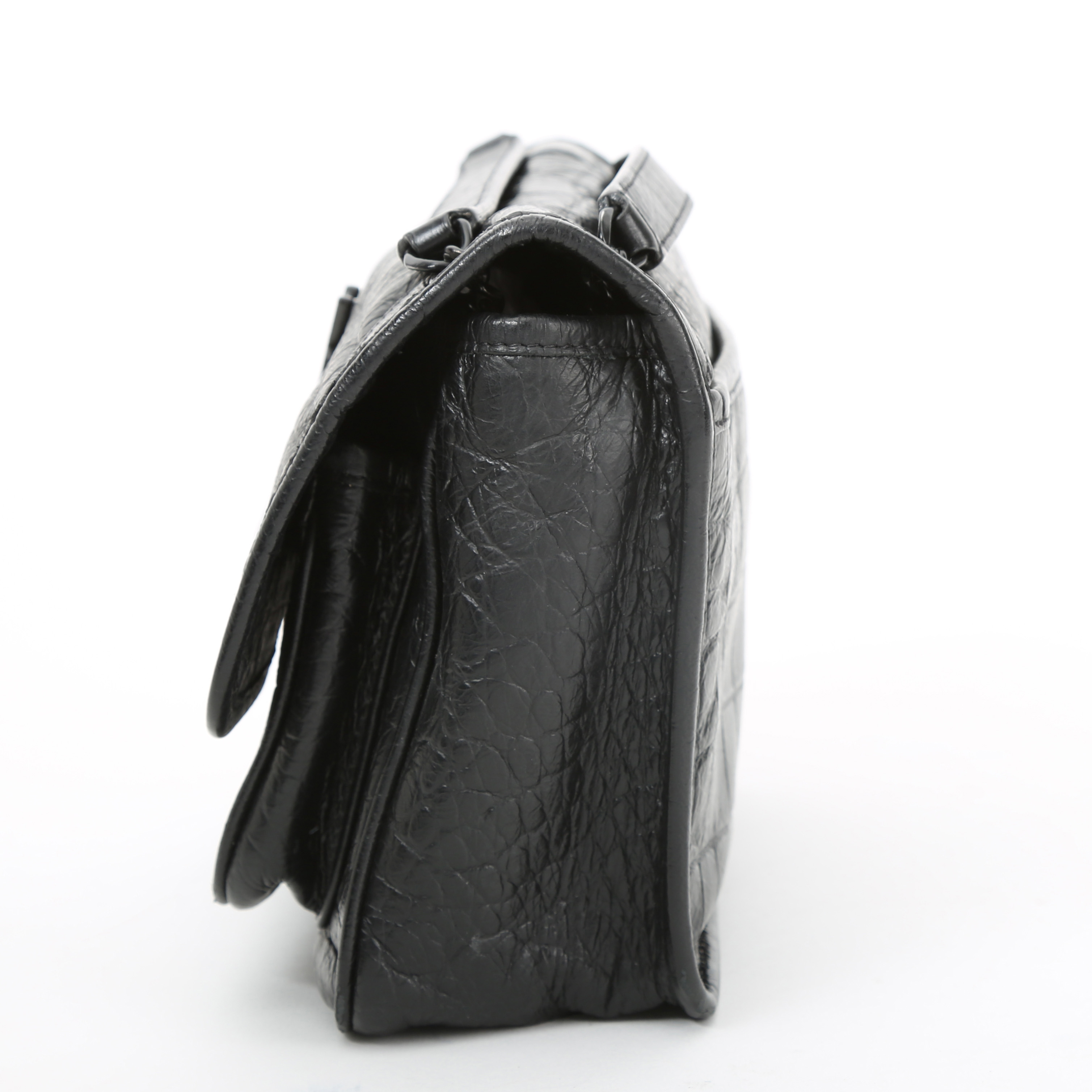 Saint Laurent Niki Baby shoulder bag in black leather - Detail D6