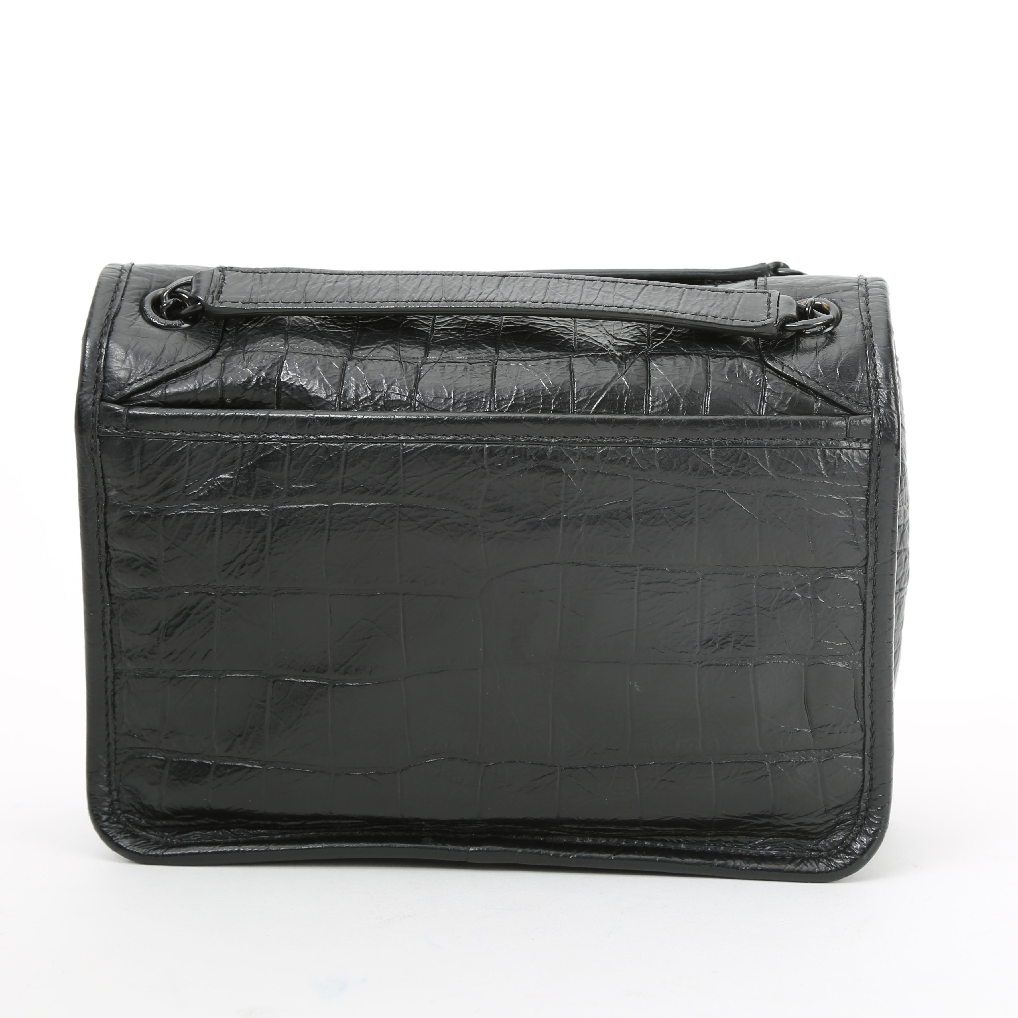 Saint Laurent Niki Baby shoulder bag in black leather - Detail D8