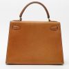 Hermès  Kelly 28 cm handbag  in gold Pecari leather - Detail D9 thumbnail