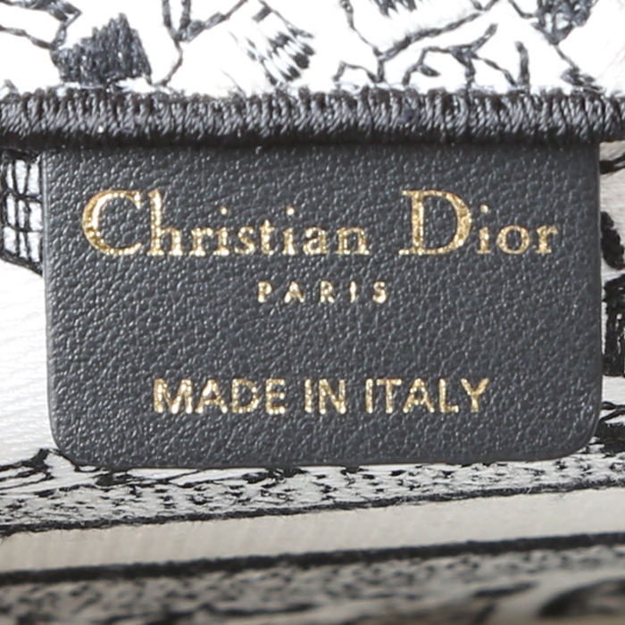 Shopping bag Dior Book Tote modello piccolo in tela bianca e nera - Detail D4