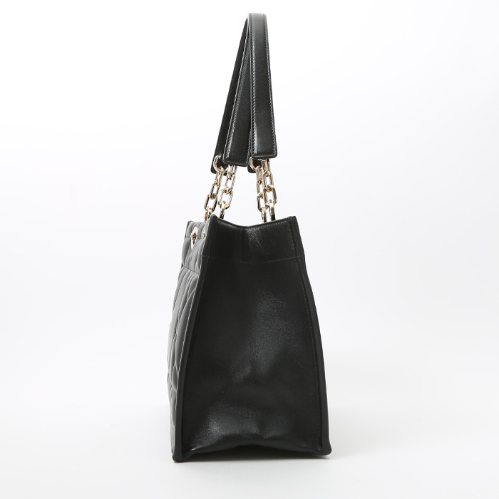Dior  Essential small model  shopping bag  in black leather - Detail D5
