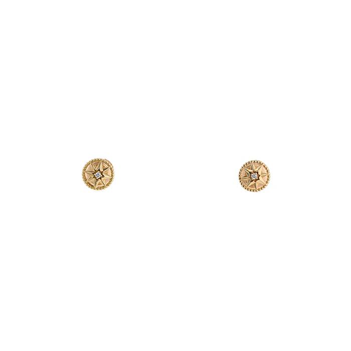 Small Rose Des Vents Earring Pink Gold and Diamond
