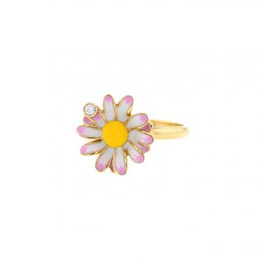 Dior Diorette ring in yellow gold, enamel and diamond