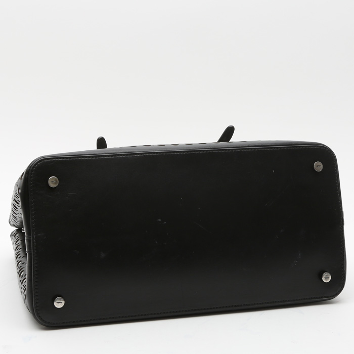 Sac cabas Alaïa Mina en cuir noir - Detail D6