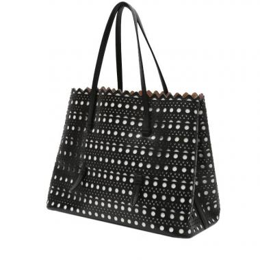 Alaïa  Mina shopping bag  in black leather