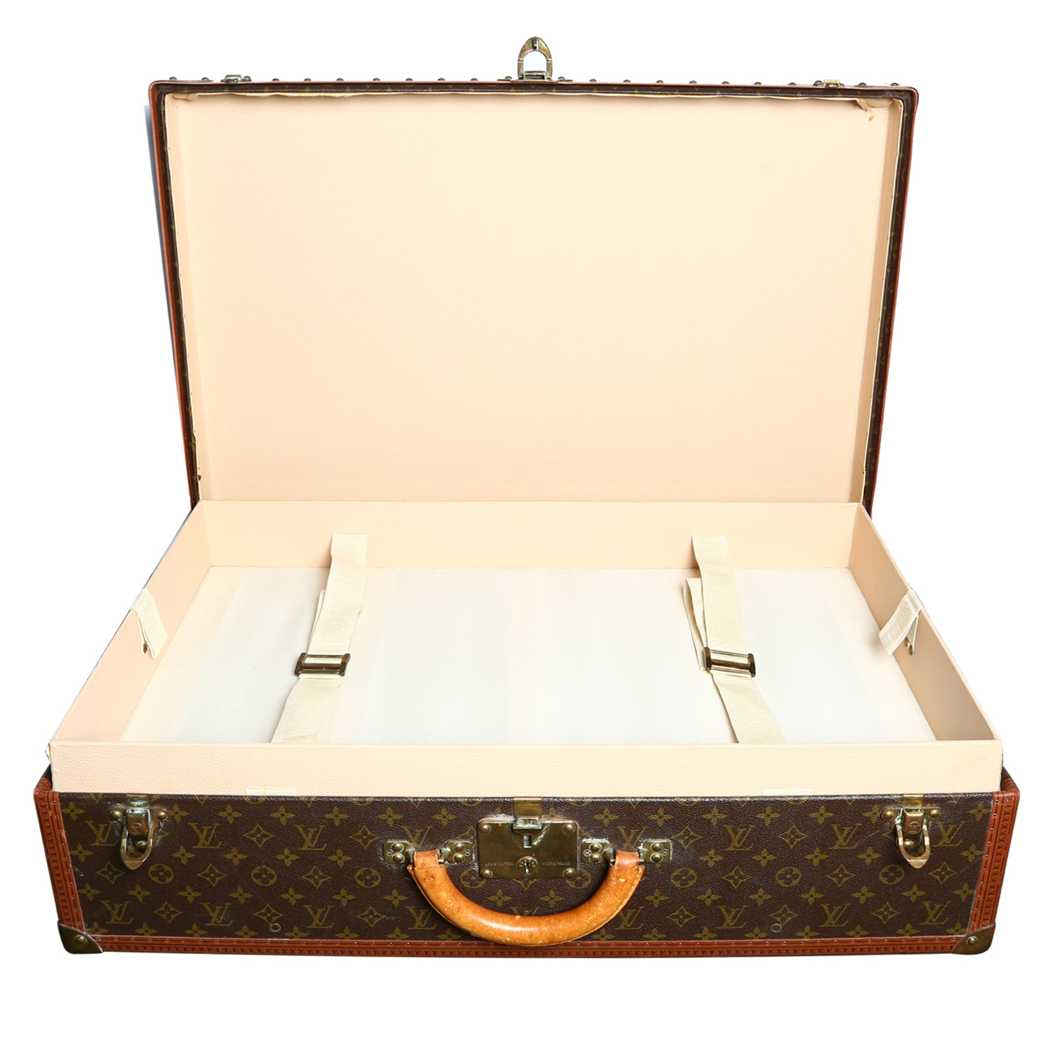 Louis Vuitton  Alzer 75 suitcase  monogram canvas  and natural leather - Detail D7