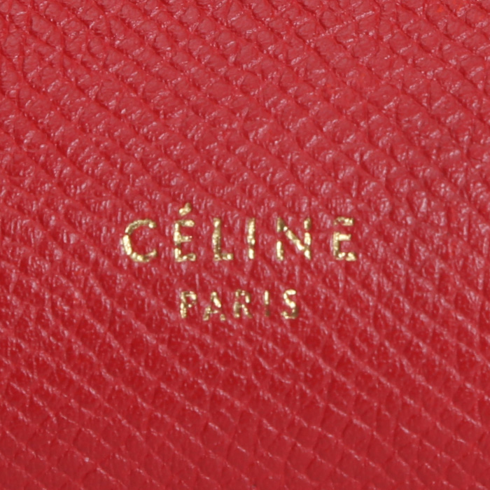 Sac à main Celine  Belt mini  en cuir rouge - Detail D4