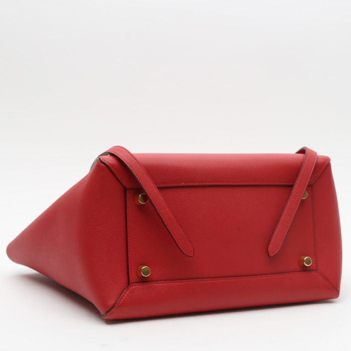 Bolso de mano Celine  Belt mini  en cuero rojo - Detail D5