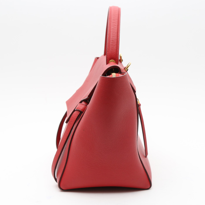 Bolso de mano Celine  Belt mini  en cuero rojo - Detail D7