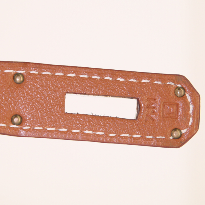 Hermès  Haut à Courroies handbag  in gold togo leather - Detail D4