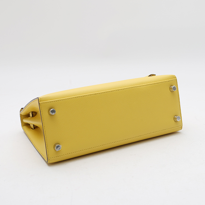 Borsa Hermès  Kelly 25 cm in pelle Epsom Jaune de Naples - Detail D5