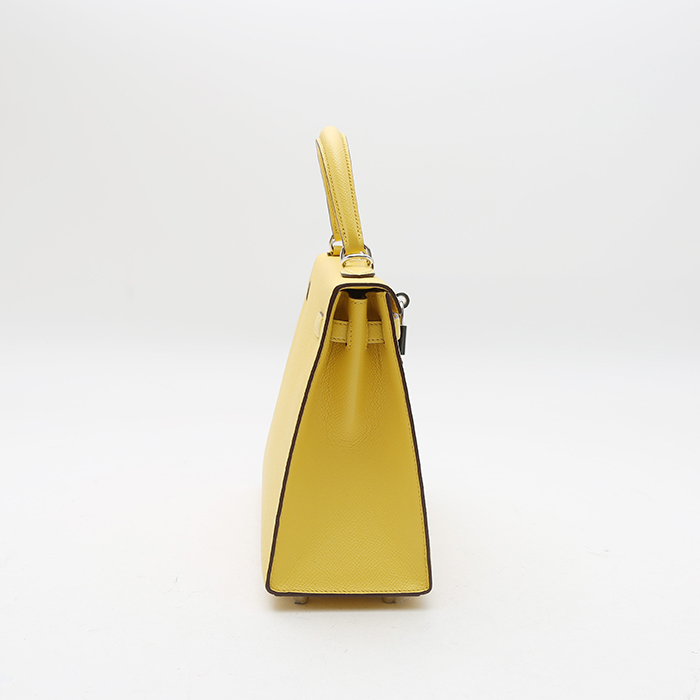 Sac à main Hermès  Kelly 25 cm en cuir epsom Jaune de Naples - Detail D7