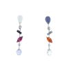 Articulated Cartier Meli Melo earrings for non pierced ears in platinium, diamonds and semi-precious stones - 00pp thumbnail