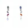 Articulated Cartier Meli Melo earrings for non pierced ears in platinium, diamonds and semi-precious stones - 360 thumbnail