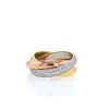 Cartier Trinity ring in 3 golds and diamonds - 360 thumbnail