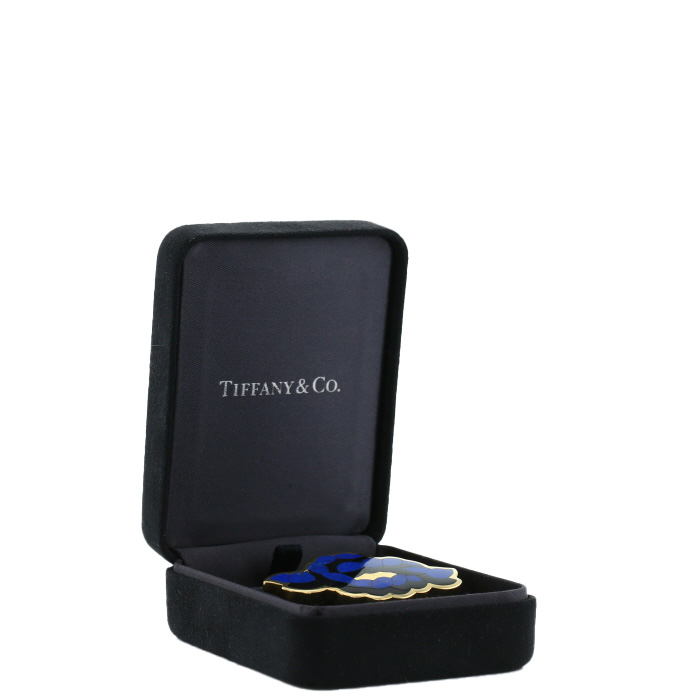 Broche Tiffany & Co Angela Cummings en or jaune, lapis-lazuli et onyx - Detail D2