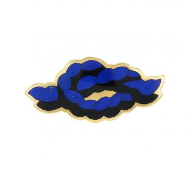 Broche Tiffany 
Co Angela Cummings en or jaune, lapis-lazuli et onyx