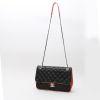 Chanel   handbag  in black, red and pink quilted leather - Detail D2 thumbnail