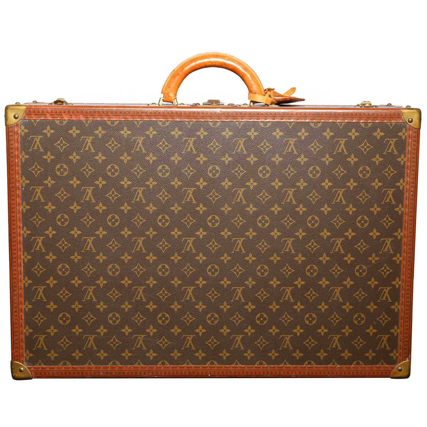 Maleta Louis Vuitton  Bisten 65 en lona Monogram y cuero natural - Detail D5