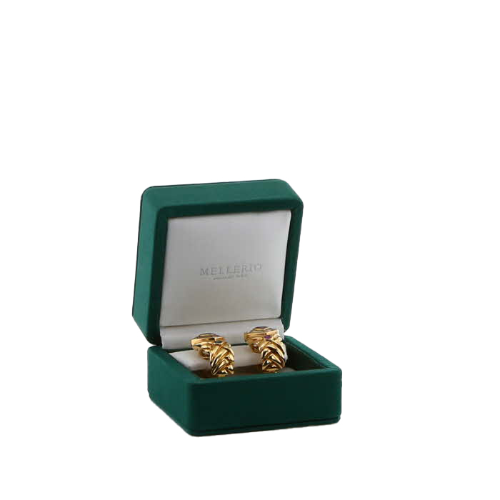 Pendientes Mellerio  de oro amarillo, zafiro y rubí, de zafiros y en zafiro - Detail D2