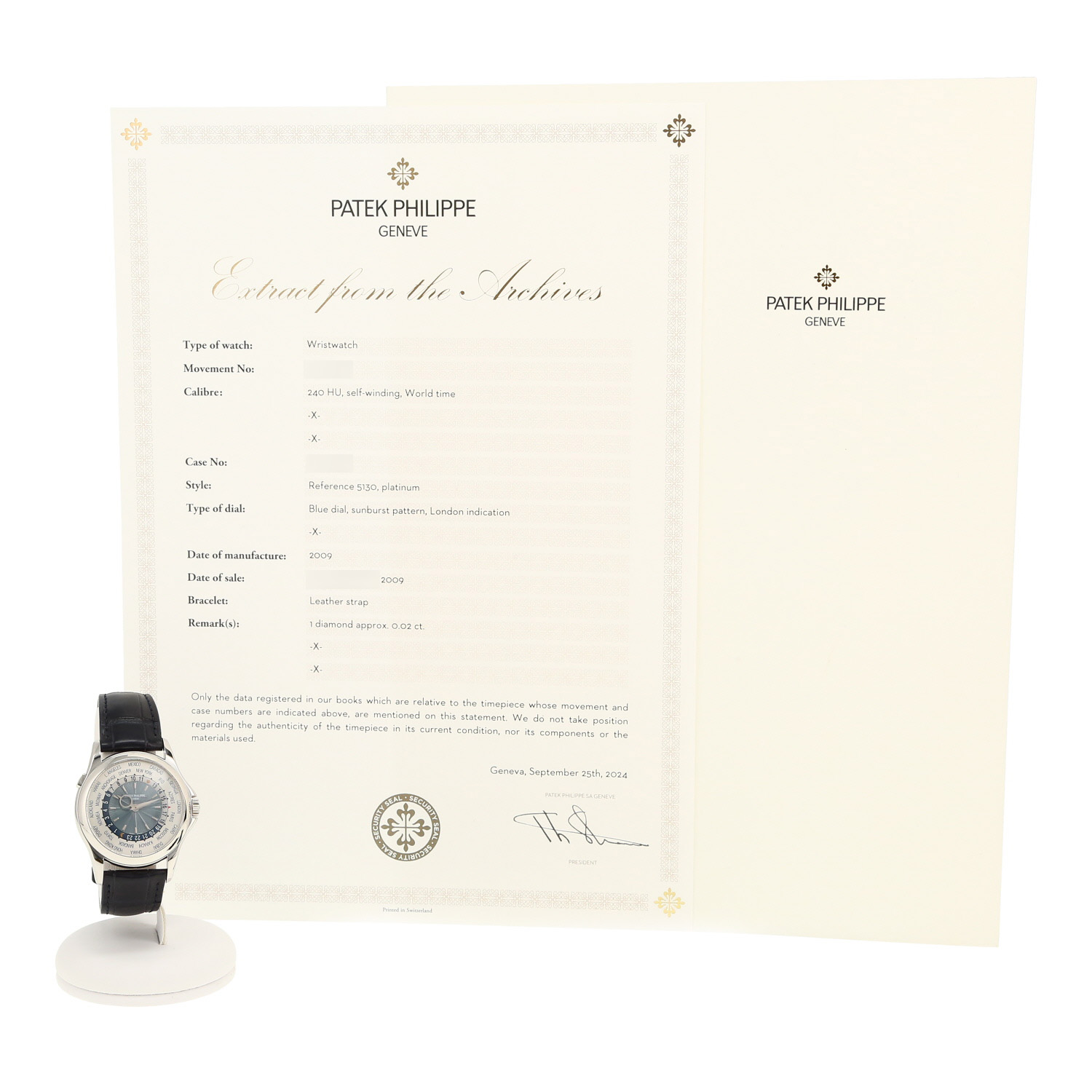 Patek Philippe World Time  in platinium Ref: Patek Philippe - 5130  Circa 2009