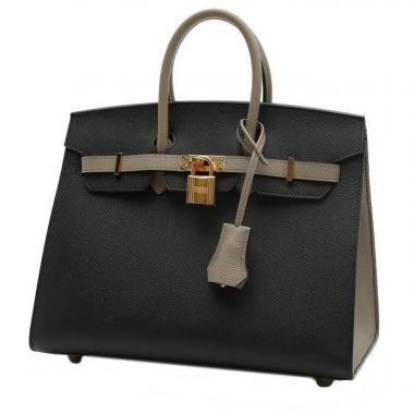 Double Sens 45 Touch Bag Bamboo and Graphite Colour in Togo