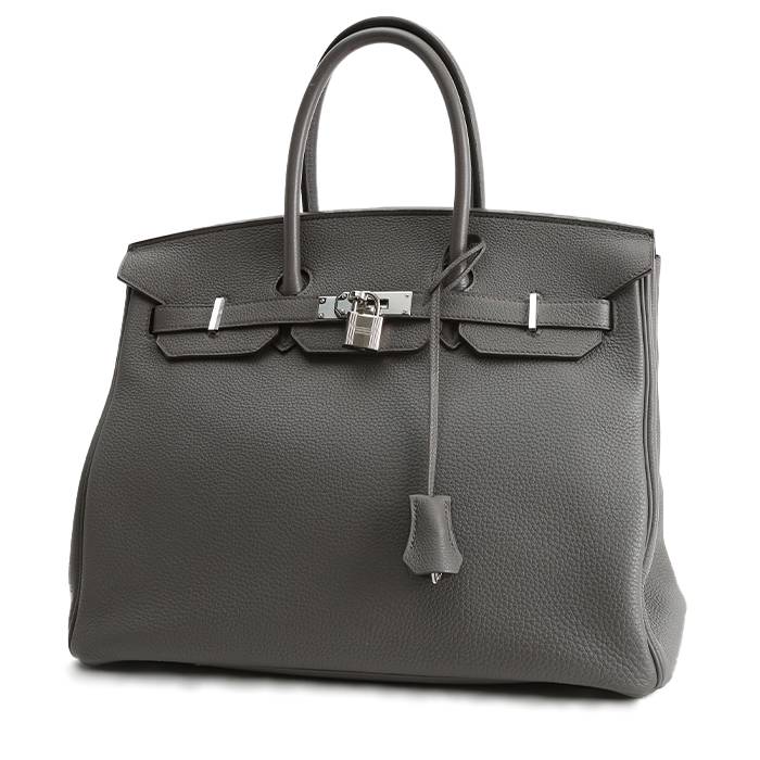 Borsa Hermès  Birkin 35 cm in pelle togo grigia stagna