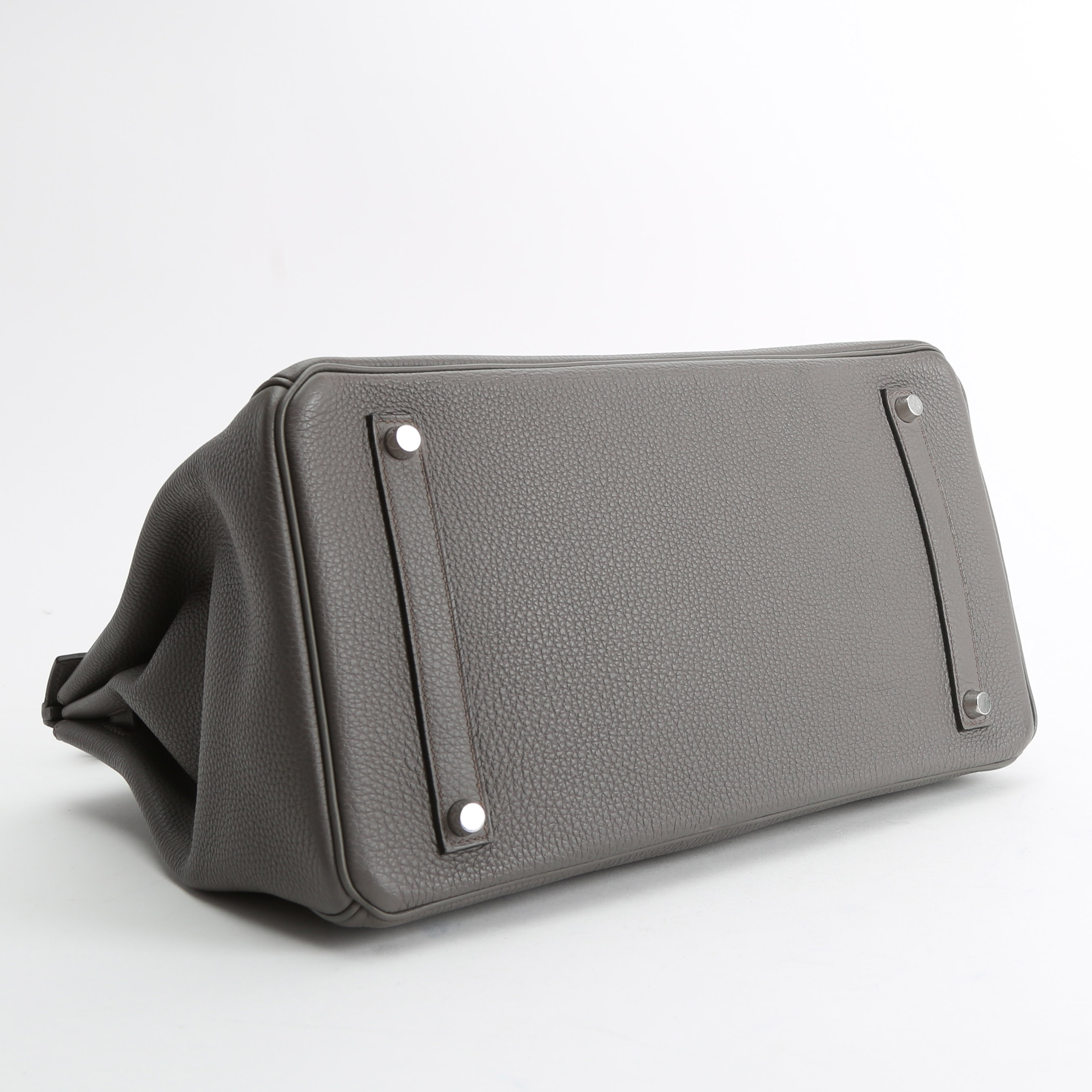Sac à main Hermès  Birkin 35 cm en cuir togo gris étain - Detail D5