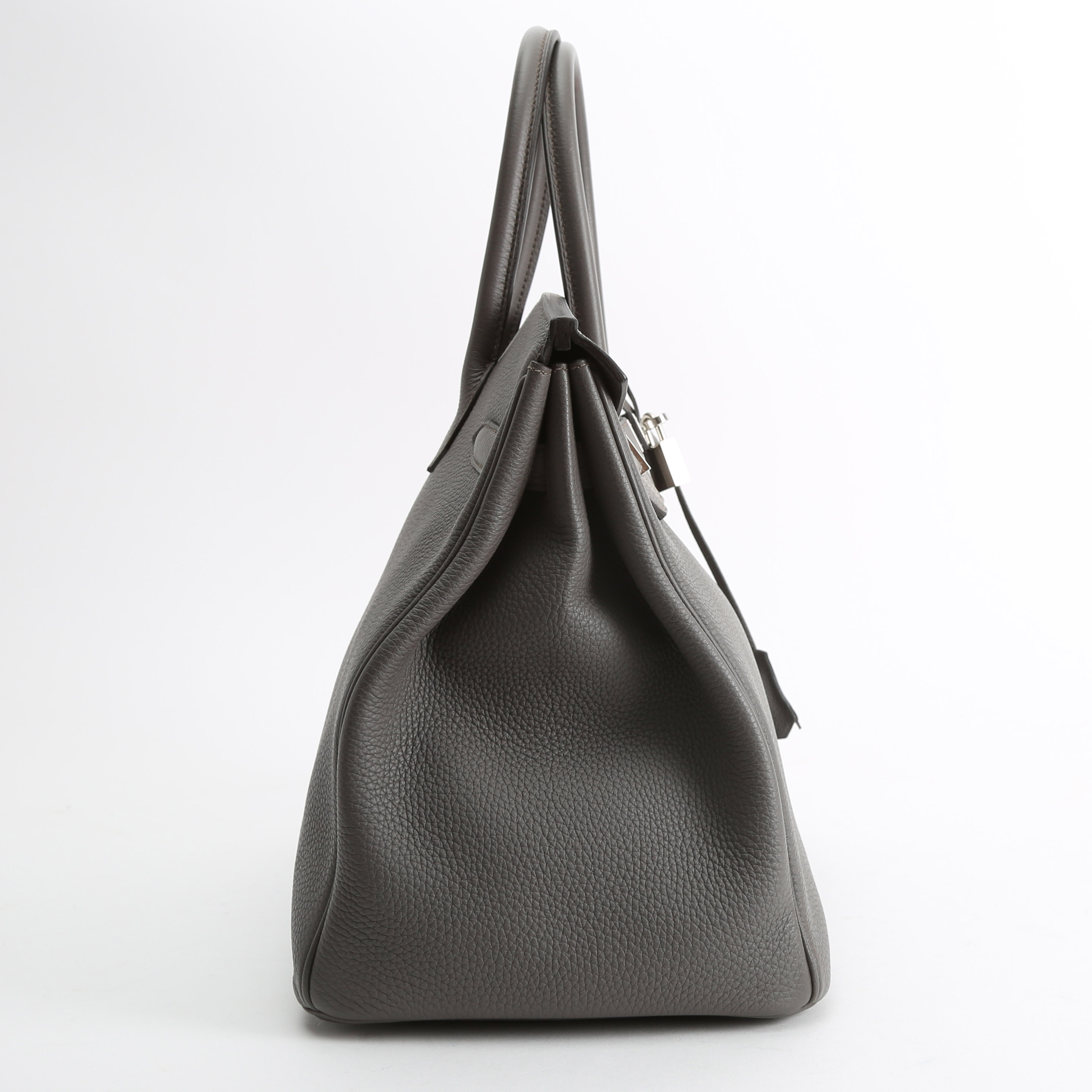 Borsa Hermès  Birkin 35 cm in pelle togo grigia stagna - Detail D7