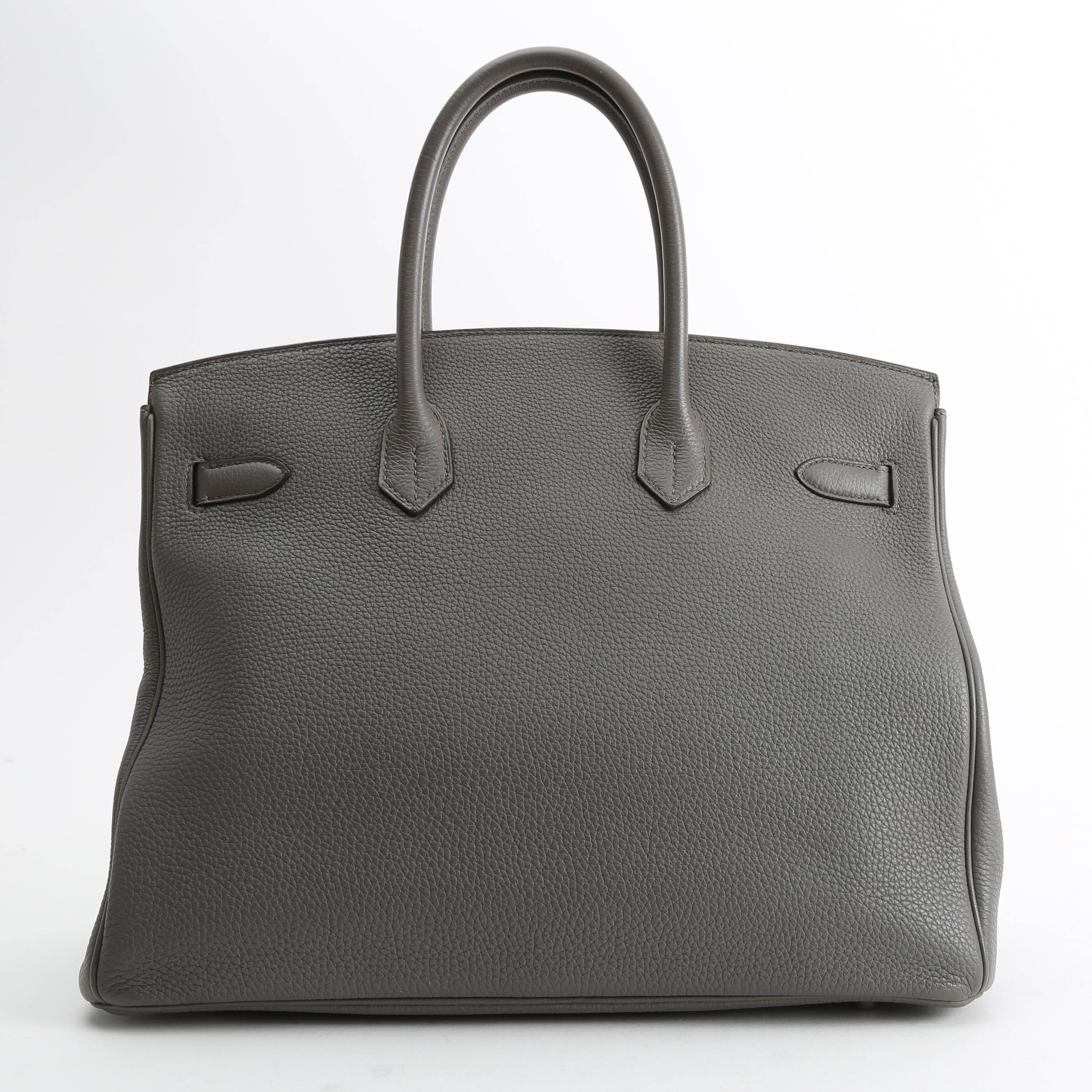 Borsa Hermès  Birkin 35 cm in pelle togo grigia stagna - Detail D8