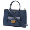 Prada  Galleria handbag  in blue leather saffiano - 00pp thumbnail