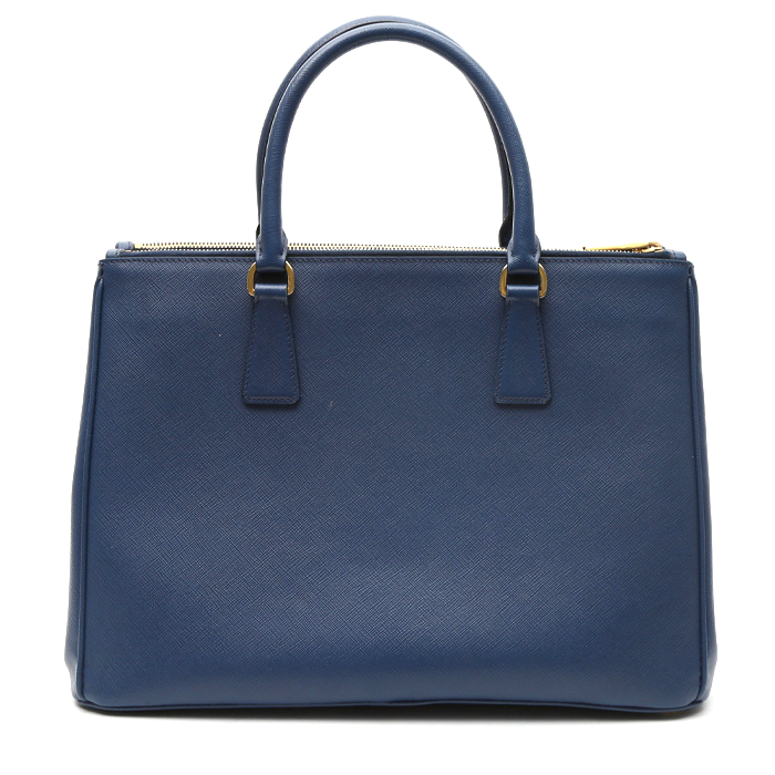 Prada Galleria handbag in blue leather saffiano - Detail D8