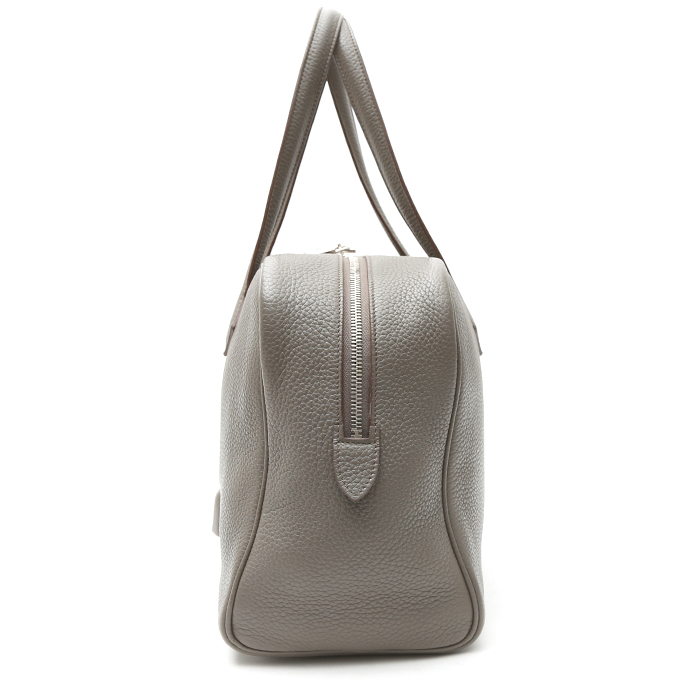 Hermès  Victoria handbag  in grey togo leather - Detail D7