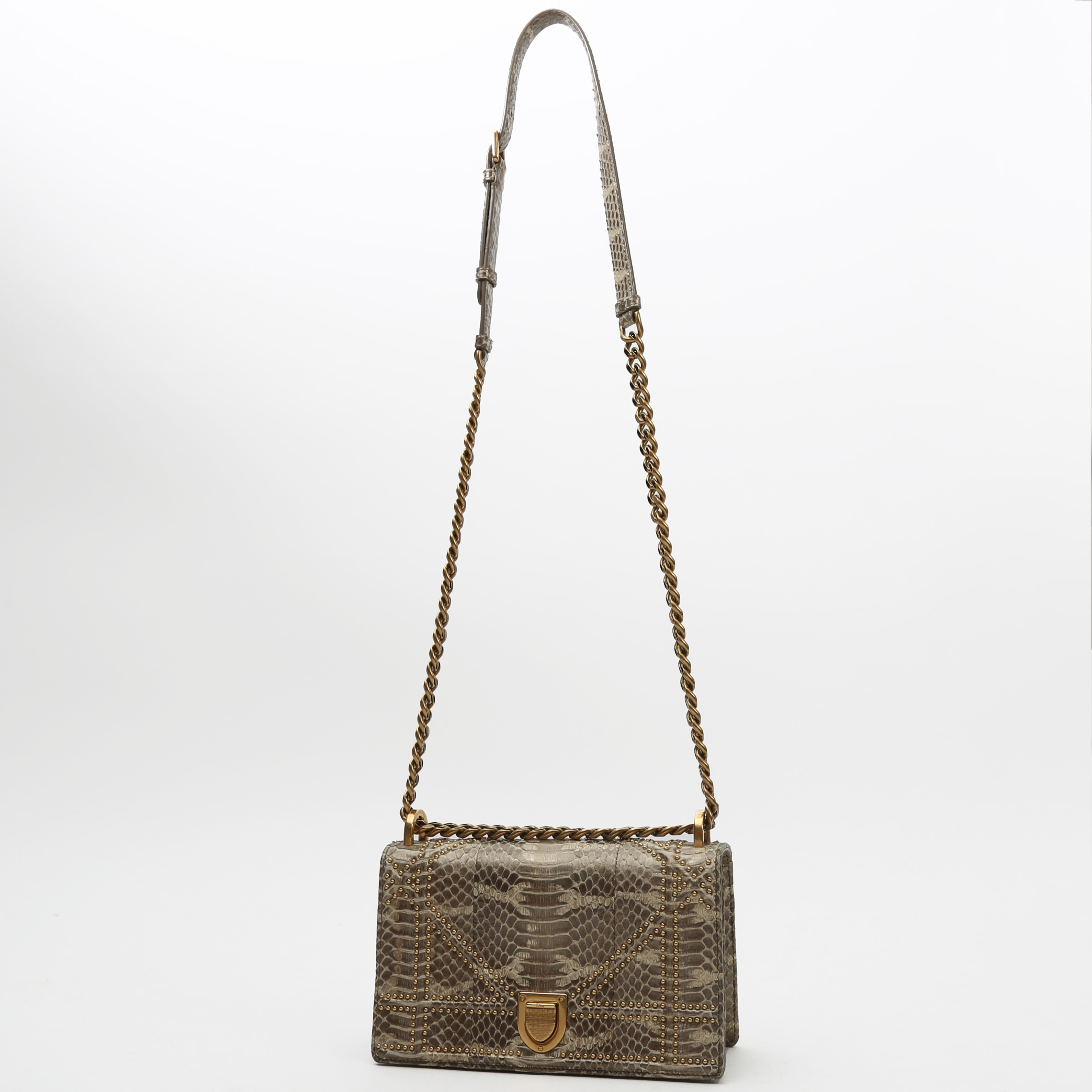 Borsa a tracolla Dior  Diorama in pitone beige - Detail D2