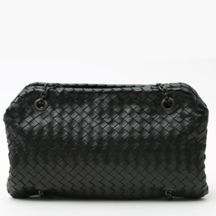 Bottega Veneta   handbag  in black braided leather - Detail D8