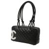 Bolso de mano Chanel  Cambon en cuero acolchado negro y cuero blanco - 00pp thumbnail