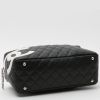 Chanel  Cambon handbag  in black quilted leather  and white leather - Detail D4 thumbnail