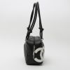 Chanel  Cambon handbag  in black quilted leather  and white leather - Detail D5 thumbnail