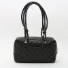 Chanel  Cambon handbag  in black quilted leather  and white leather - Detail D7 thumbnail