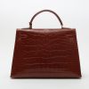 Hermès  Kelly 32 cm handbag  in Etruscan red alligator - Detail D9 thumbnail