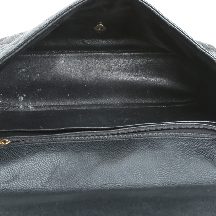Borsa a tracolla Chanel  Timeless Maxi Jumbo in pelle martellata e trapuntata nera - Detail D3