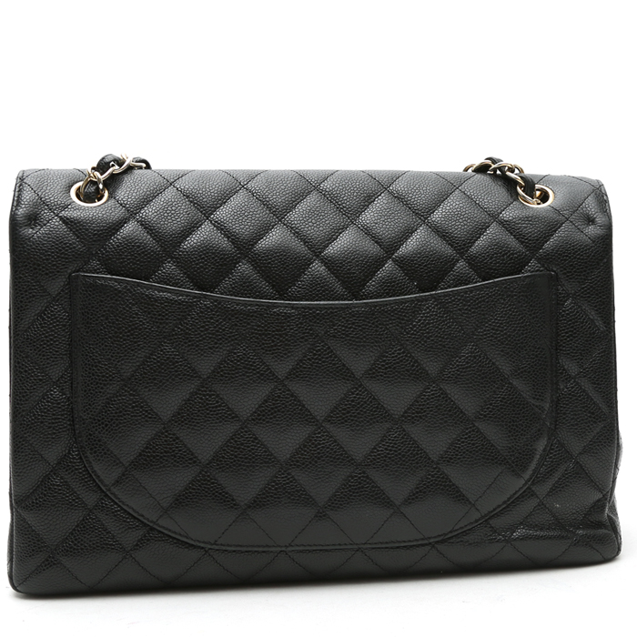 Borsa a tracolla Chanel  Timeless Maxi Jumbo in pelle martellata e trapuntata nera - Detail D8