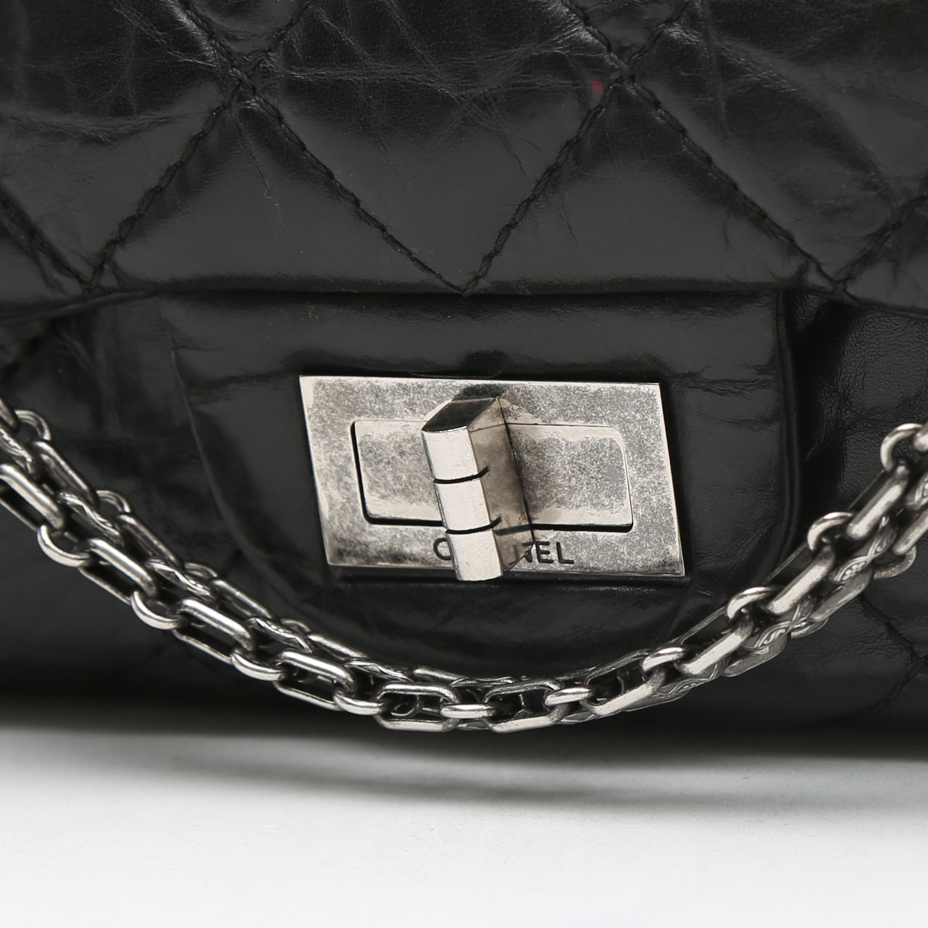 Borsa Chanel  Chanel 2.55 in pelle trapuntata nera - Detail D1