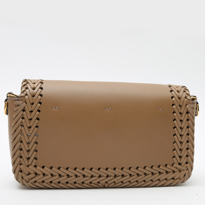 Sac à main Fendi Baguette en cuir marron - Detail D7