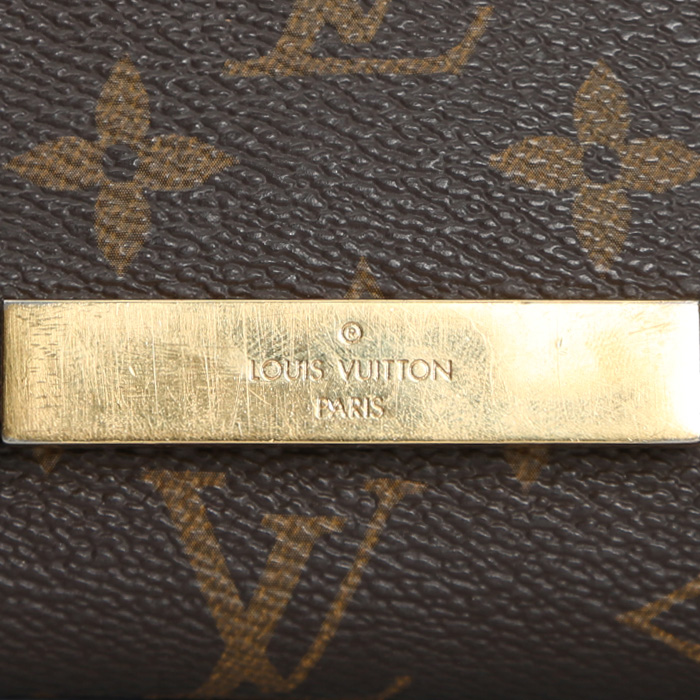 Borsa a tracolla Louis Vuitton  Favorite in tela monogram marrone e pelle naturale - Detail D1